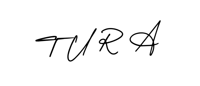 The best way (AmerikaSignatureDemo-Regular) to make a short signature is to pick only two or three words in your name. The name T U R A include a total of six letters. For converting this name. T U R A signature style 3 images and pictures png