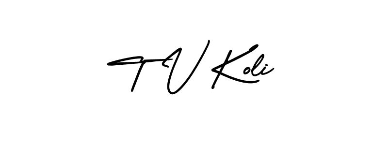 if you are searching for the best signature style for your name T V Koli. so please give up your signature search. here we have designed multiple signature styles  using AmerikaSignatureDemo-Regular. T V Koli signature style 3 images and pictures png