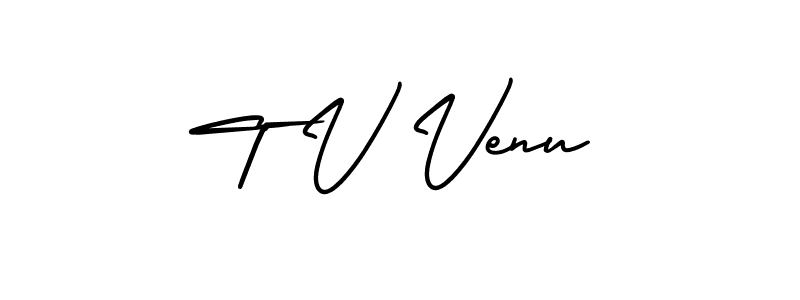 Create a beautiful signature design for name T V Venu. With this signature (AmerikaSignatureDemo-Regular) fonts, you can make a handwritten signature for free. T V Venu signature style 3 images and pictures png