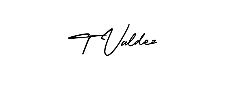 Make a beautiful signature design for name T Valdez. With this signature (AmerikaSignatureDemo-Regular) style, you can create a handwritten signature for free. T Valdez signature style 3 images and pictures png