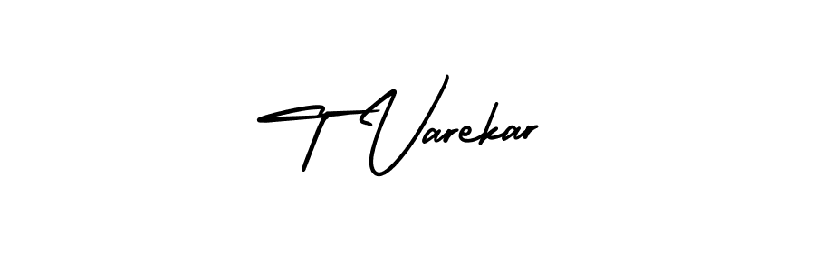 How to make T Varekar signature? AmerikaSignatureDemo-Regular is a professional autograph style. Create handwritten signature for T Varekar name. T Varekar signature style 3 images and pictures png