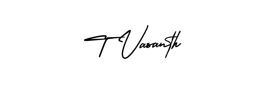 Use a signature maker to create a handwritten signature online. With this signature software, you can design (AmerikaSignatureDemo-Regular) your own signature for name T Vasanth. T Vasanth signature style 3 images and pictures png