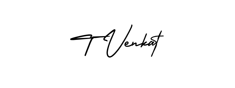 Use a signature maker to create a handwritten signature online. With this signature software, you can design (AmerikaSignatureDemo-Regular) your own signature for name T Venkat. T Venkat signature style 3 images and pictures png