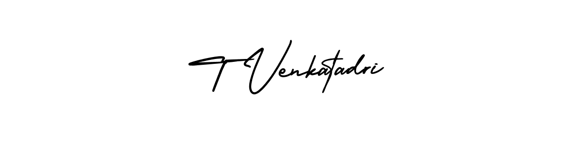 Create a beautiful signature design for name T Venkatadri. With this signature (AmerikaSignatureDemo-Regular) fonts, you can make a handwritten signature for free. T Venkatadri signature style 3 images and pictures png
