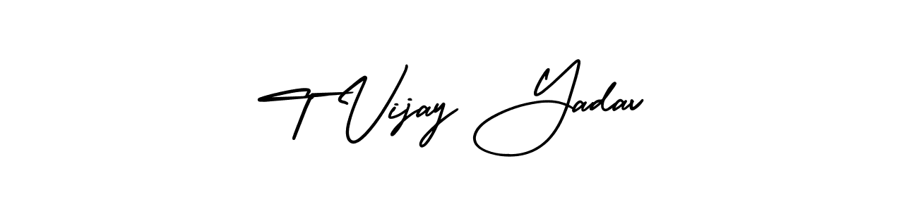 Design your own signature with our free online signature maker. With this signature software, you can create a handwritten (AmerikaSignatureDemo-Regular) signature for name T Vijay Yadav. T Vijay Yadav signature style 3 images and pictures png