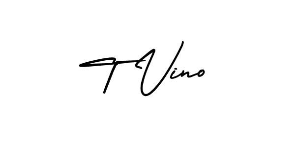 Make a beautiful signature design for name T Vino. With this signature (AmerikaSignatureDemo-Regular) style, you can create a handwritten signature for free. T Vino signature style 3 images and pictures png