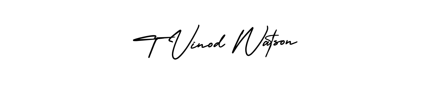 T Vinod Watson stylish signature style. Best Handwritten Sign (AmerikaSignatureDemo-Regular) for my name. Handwritten Signature Collection Ideas for my name T Vinod Watson. T Vinod Watson signature style 3 images and pictures png