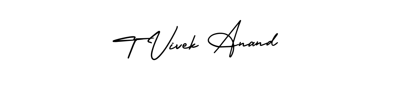 T Vivek Anand stylish signature style. Best Handwritten Sign (AmerikaSignatureDemo-Regular) for my name. Handwritten Signature Collection Ideas for my name T Vivek Anand. T Vivek Anand signature style 3 images and pictures png