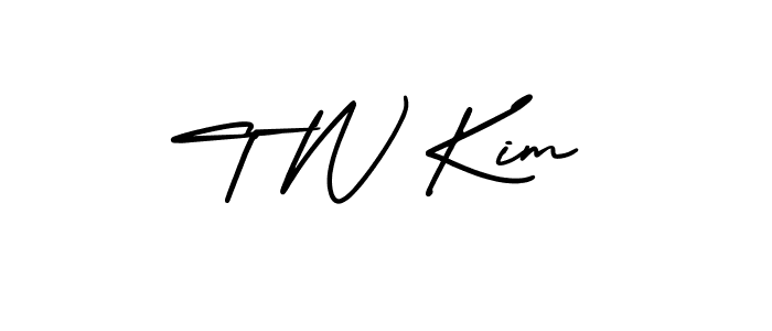 Make a beautiful signature design for name T W Kim. With this signature (AmerikaSignatureDemo-Regular) style, you can create a handwritten signature for free. T W Kim signature style 3 images and pictures png