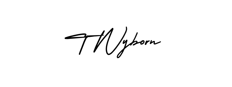 How to make T Wyborn signature? AmerikaSignatureDemo-Regular is a professional autograph style. Create handwritten signature for T Wyborn name. T Wyborn signature style 3 images and pictures png