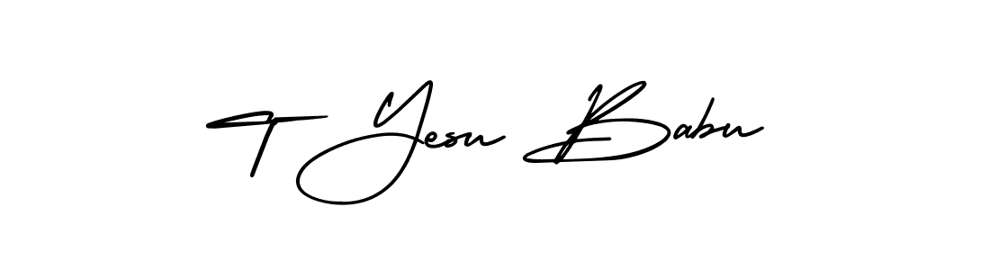 The best way (AmerikaSignatureDemo-Regular) to make a short signature is to pick only two or three words in your name. The name T Yesu Babu include a total of six letters. For converting this name. T Yesu Babu signature style 3 images and pictures png