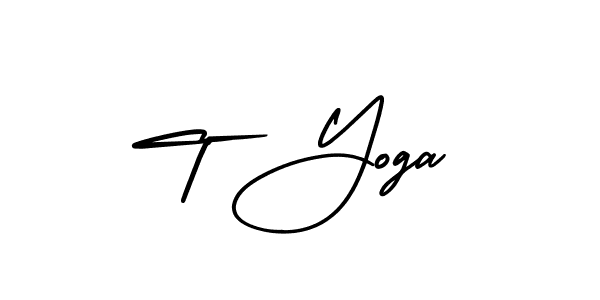 Create a beautiful signature design for name T Yoga. With this signature (AmerikaSignatureDemo-Regular) fonts, you can make a handwritten signature for free. T Yoga signature style 3 images and pictures png