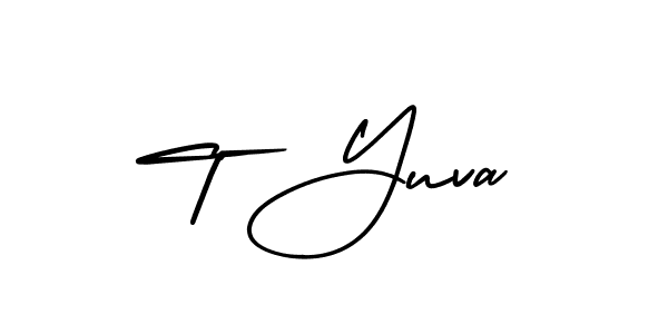 How to Draw T Yuva signature style? AmerikaSignatureDemo-Regular is a latest design signature styles for name T Yuva. T Yuva signature style 3 images and pictures png