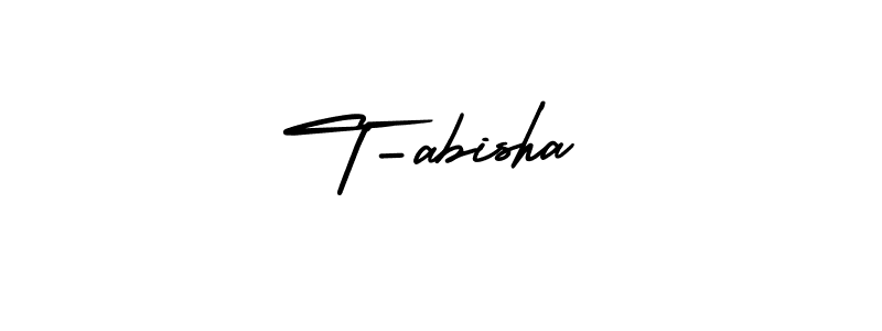 Use a signature maker to create a handwritten signature online. With this signature software, you can design (AmerikaSignatureDemo-Regular) your own signature for name T-abisha. T-abisha signature style 3 images and pictures png