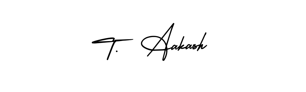 Similarly AmerikaSignatureDemo-Regular is the best handwritten signature design. Signature creator online .You can use it as an online autograph creator for name T.  Aakash. T.  Aakash signature style 3 images and pictures png