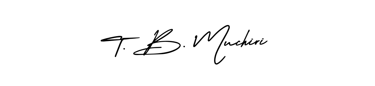 It looks lik you need a new signature style for name T. B. Muchiri. Design unique handwritten (AmerikaSignatureDemo-Regular) signature with our free signature maker in just a few clicks. T. B. Muchiri signature style 3 images and pictures png