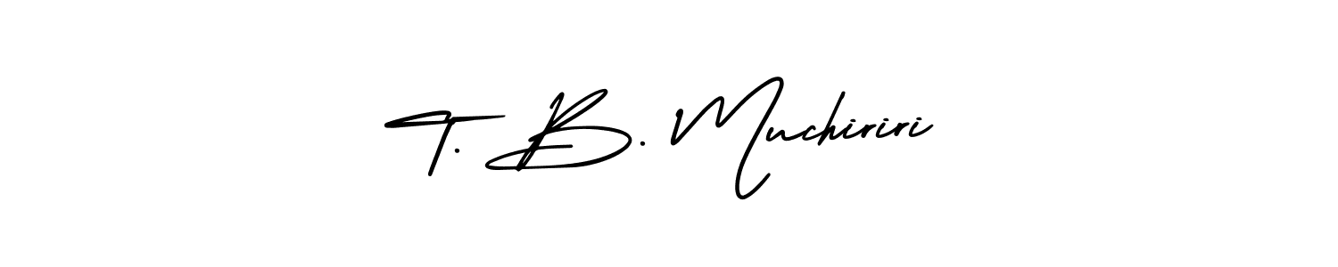 It looks lik you need a new signature style for name T. B. Muchiriri. Design unique handwritten (AmerikaSignatureDemo-Regular) signature with our free signature maker in just a few clicks. T. B. Muchiriri signature style 3 images and pictures png