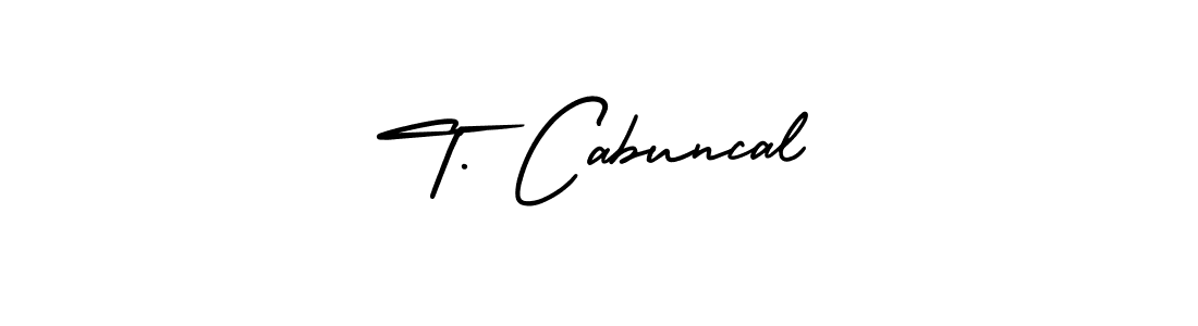 T. Cabuncal stylish signature style. Best Handwritten Sign (AmerikaSignatureDemo-Regular) for my name. Handwritten Signature Collection Ideas for my name T. Cabuncal. T. Cabuncal signature style 3 images and pictures png