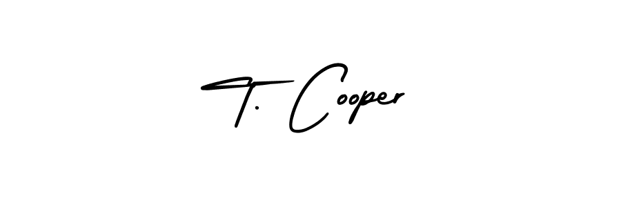 How to make T. Cooper name signature. Use AmerikaSignatureDemo-Regular style for creating short signs online. This is the latest handwritten sign. T. Cooper signature style 3 images and pictures png