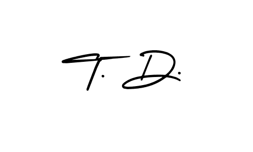 The best way (AmerikaSignatureDemo-Regular) to make a short signature is to pick only two or three words in your name. The name T. D. include a total of six letters. For converting this name. T. D. signature style 3 images and pictures png