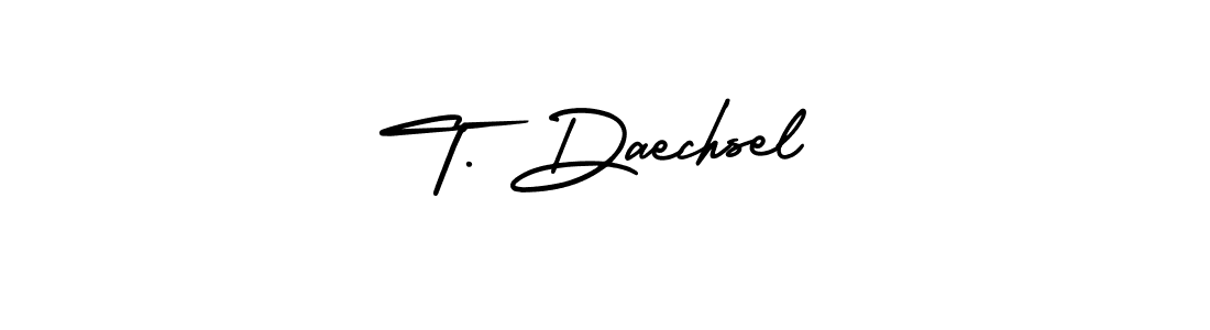 This is the best signature style for the T. Daechsel name. Also you like these signature font (AmerikaSignatureDemo-Regular). Mix name signature. T. Daechsel signature style 3 images and pictures png