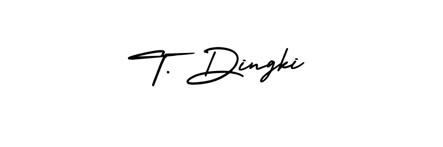 Use a signature maker to create a handwritten signature online. With this signature software, you can design (AmerikaSignatureDemo-Regular) your own signature for name T. Dingki. T. Dingki signature style 3 images and pictures png