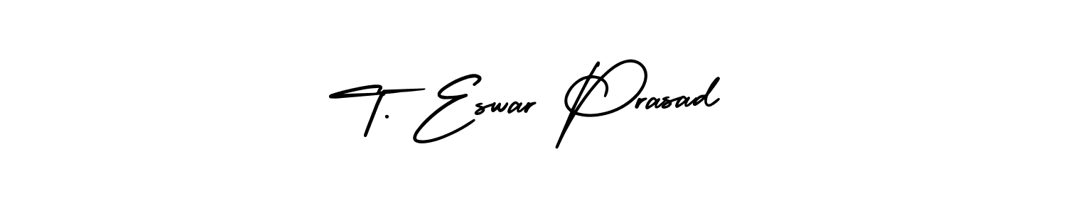 The best way (AmerikaSignatureDemo-Regular) to make a short signature is to pick only two or three words in your name. The name T. Eswar Prasad include a total of six letters. For converting this name. T. Eswar Prasad signature style 3 images and pictures png