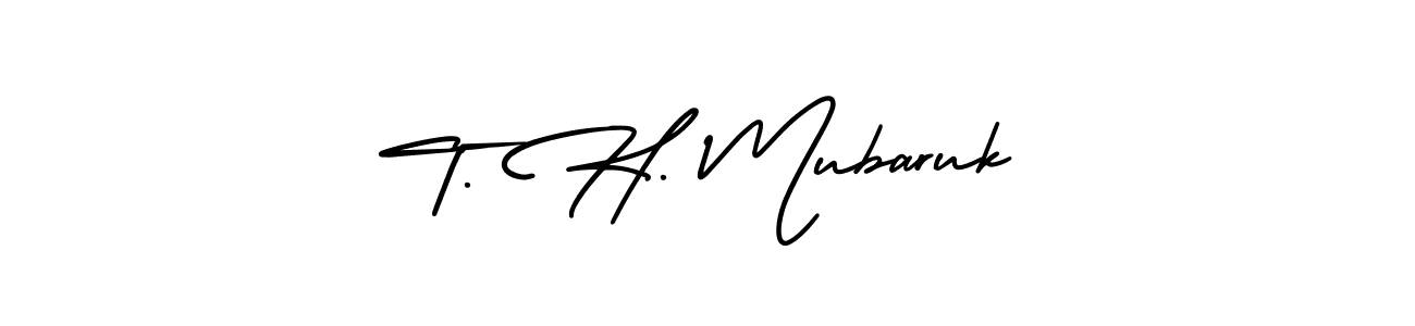 if you are searching for the best signature style for your name T. H. Mubaruk. so please give up your signature search. here we have designed multiple signature styles  using AmerikaSignatureDemo-Regular. T. H. Mubaruk signature style 3 images and pictures png