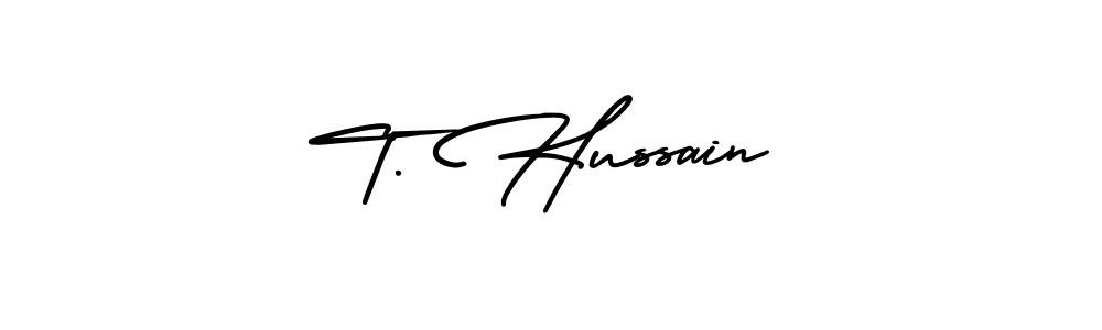 How to make T. Hussain signature? AmerikaSignatureDemo-Regular is a professional autograph style. Create handwritten signature for T. Hussain name. T. Hussain signature style 3 images and pictures png