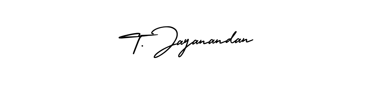Design your own signature with our free online signature maker. With this signature software, you can create a handwritten (AmerikaSignatureDemo-Regular) signature for name T. Jayanandan. T. Jayanandan signature style 3 images and pictures png