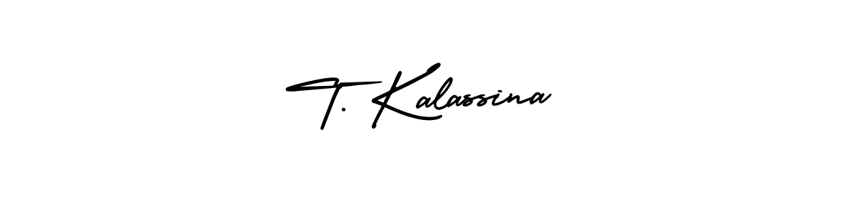 Make a beautiful signature design for name T. Kalassina. With this signature (AmerikaSignatureDemo-Regular) style, you can create a handwritten signature for free. T. Kalassina signature style 3 images and pictures png
