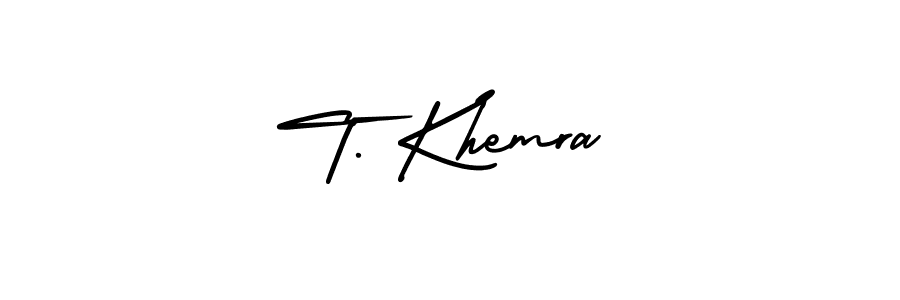 Also we have T. Khemra name is the best signature style. Create professional handwritten signature collection using AmerikaSignatureDemo-Regular autograph style. T. Khemra signature style 3 images and pictures png