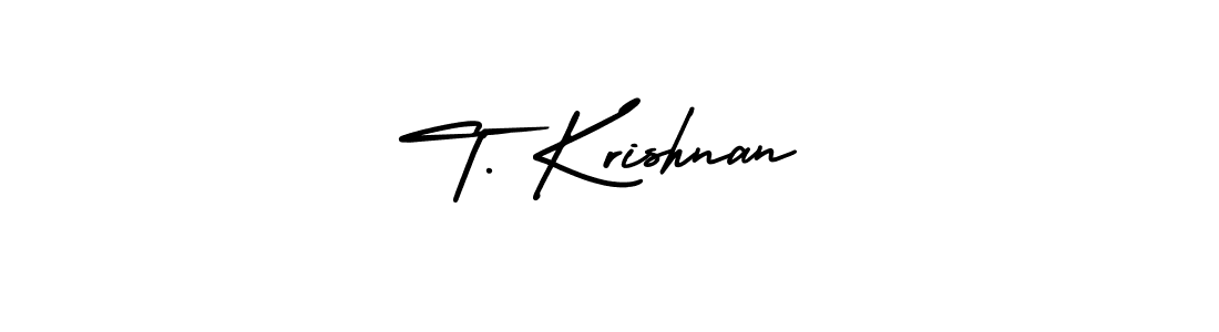 You should practise on your own different ways (AmerikaSignatureDemo-Regular) to write your name (T. Krishnan) in signature. don't let someone else do it for you. T. Krishnan signature style 3 images and pictures png