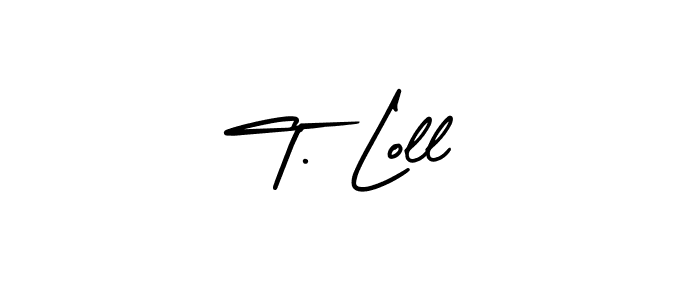 Make a beautiful signature design for name T. Loll. With this signature (AmerikaSignatureDemo-Regular) style, you can create a handwritten signature for free. T. Loll signature style 3 images and pictures png