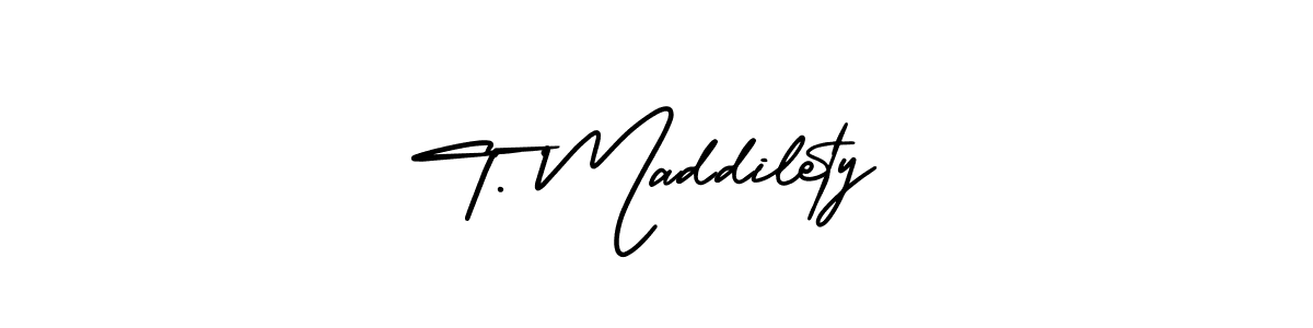 Make a beautiful signature design for name T. Maddilety. With this signature (AmerikaSignatureDemo-Regular) style, you can create a handwritten signature for free. T. Maddilety signature style 3 images and pictures png