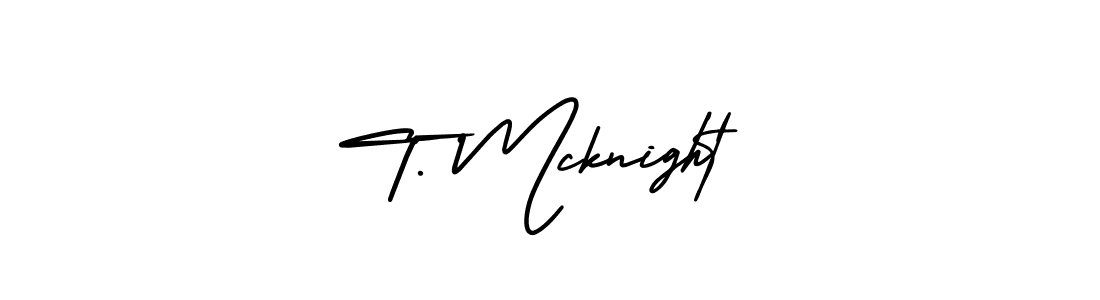 You should practise on your own different ways (AmerikaSignatureDemo-Regular) to write your name (T. Mcknight) in signature. don't let someone else do it for you. T. Mcknight signature style 3 images and pictures png