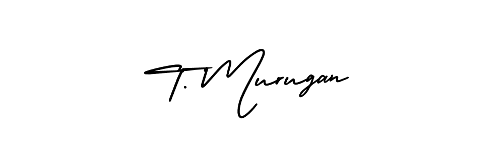 How to make T. Murugan name signature. Use AmerikaSignatureDemo-Regular style for creating short signs online. This is the latest handwritten sign. T. Murugan signature style 3 images and pictures png