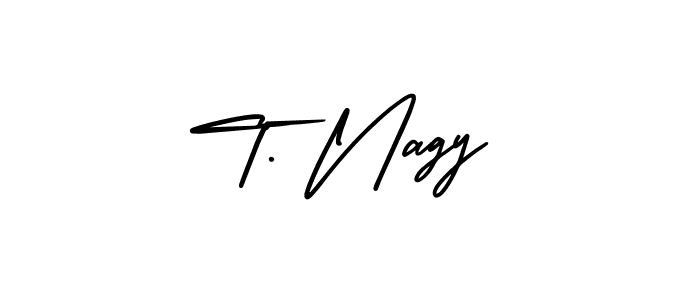 How to make T. Nagy name signature. Use AmerikaSignatureDemo-Regular style for creating short signs online. This is the latest handwritten sign. T. Nagy signature style 3 images and pictures png