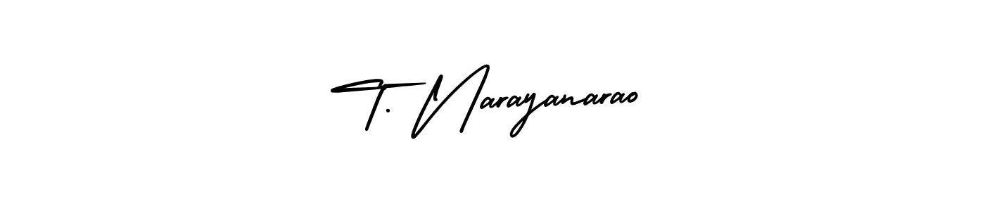 Make a beautiful signature design for name T. Narayanarao. With this signature (AmerikaSignatureDemo-Regular) style, you can create a handwritten signature for free. T. Narayanarao signature style 3 images and pictures png