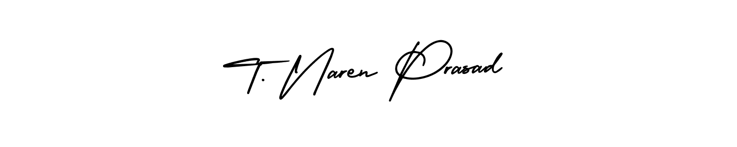 This is the best signature style for the T. Naren Prasad name. Also you like these signature font (AmerikaSignatureDemo-Regular). Mix name signature. T. Naren Prasad signature style 3 images and pictures png