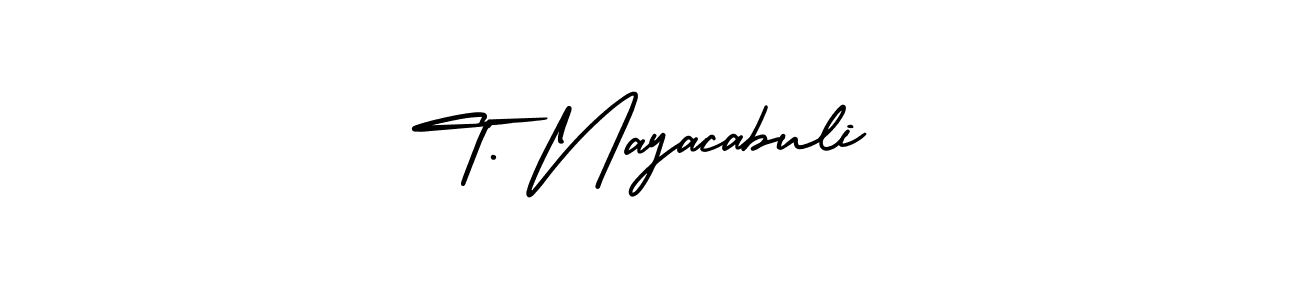 Design your own signature with our free online signature maker. With this signature software, you can create a handwritten (AmerikaSignatureDemo-Regular) signature for name T. Nayacabuli. T. Nayacabuli signature style 3 images and pictures png