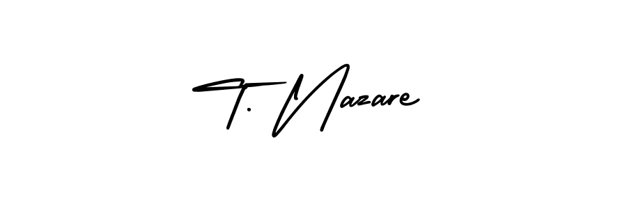 You should practise on your own different ways (AmerikaSignatureDemo-Regular) to write your name (T. Nazare) in signature. don't let someone else do it for you. T. Nazare signature style 3 images and pictures png