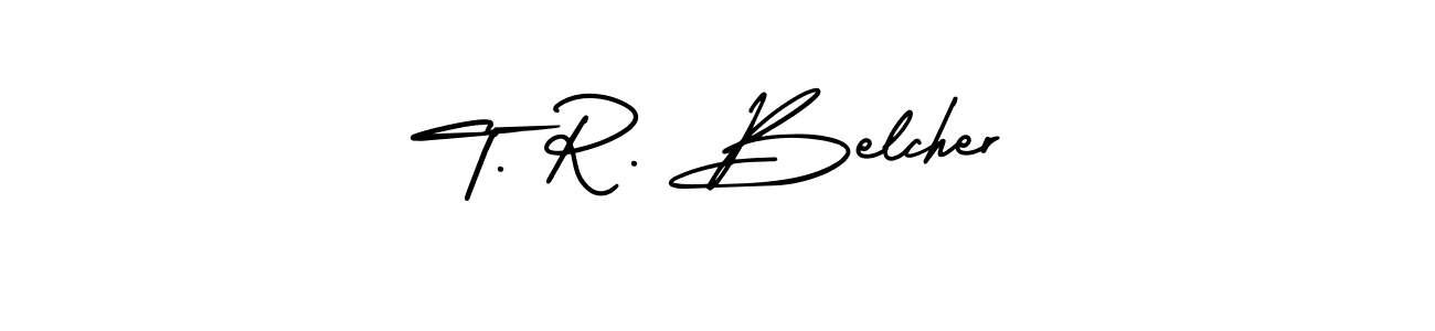 Design your own signature with our free online signature maker. With this signature software, you can create a handwritten (AmerikaSignatureDemo-Regular) signature for name T. R. Belcher. T. R. Belcher signature style 3 images and pictures png