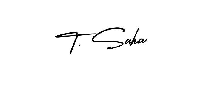 It looks lik you need a new signature style for name T. Saha. Design unique handwritten (AmerikaSignatureDemo-Regular) signature with our free signature maker in just a few clicks. T. Saha signature style 3 images and pictures png