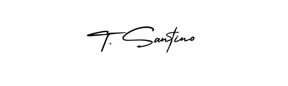 Design your own signature with our free online signature maker. With this signature software, you can create a handwritten (AmerikaSignatureDemo-Regular) signature for name T. Santino. T. Santino signature style 3 images and pictures png