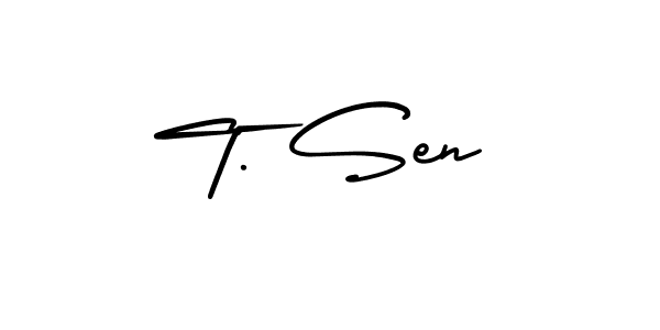 How to make T. Sen signature? AmerikaSignatureDemo-Regular is a professional autograph style. Create handwritten signature for T. Sen name. T. Sen signature style 3 images and pictures png