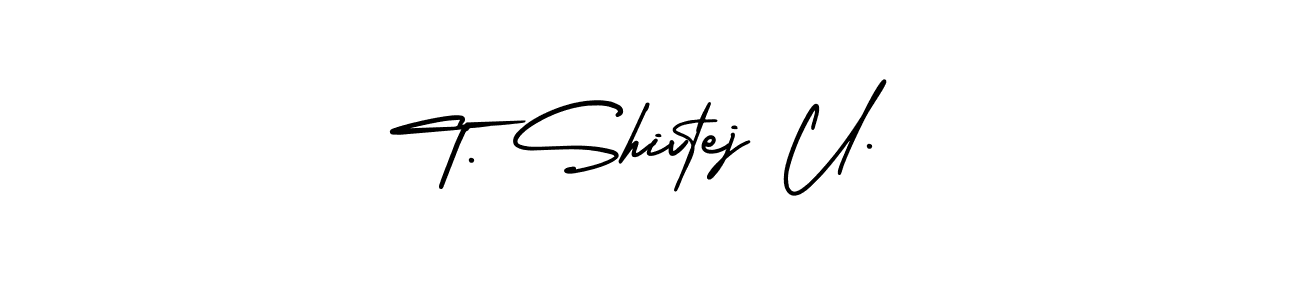 Use a signature maker to create a handwritten signature online. With this signature software, you can design (AmerikaSignatureDemo-Regular) your own signature for name T. Shivtej U.. T. Shivtej U. signature style 3 images and pictures png