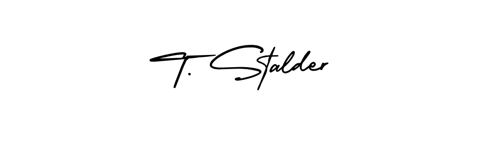 Make a beautiful signature design for name T. Stalder. With this signature (AmerikaSignatureDemo-Regular) style, you can create a handwritten signature for free. T. Stalder signature style 3 images and pictures png