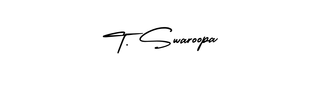 How to make T. Swaroopa signature? AmerikaSignatureDemo-Regular is a professional autograph style. Create handwritten signature for T. Swaroopa name. T. Swaroopa signature style 3 images and pictures png