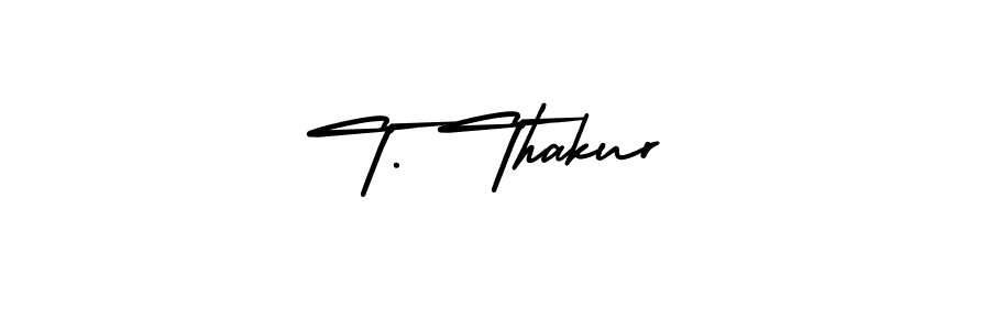 Use a signature maker to create a handwritten signature online. With this signature software, you can design (AmerikaSignatureDemo-Regular) your own signature for name T. Thakur. T. Thakur signature style 3 images and pictures png